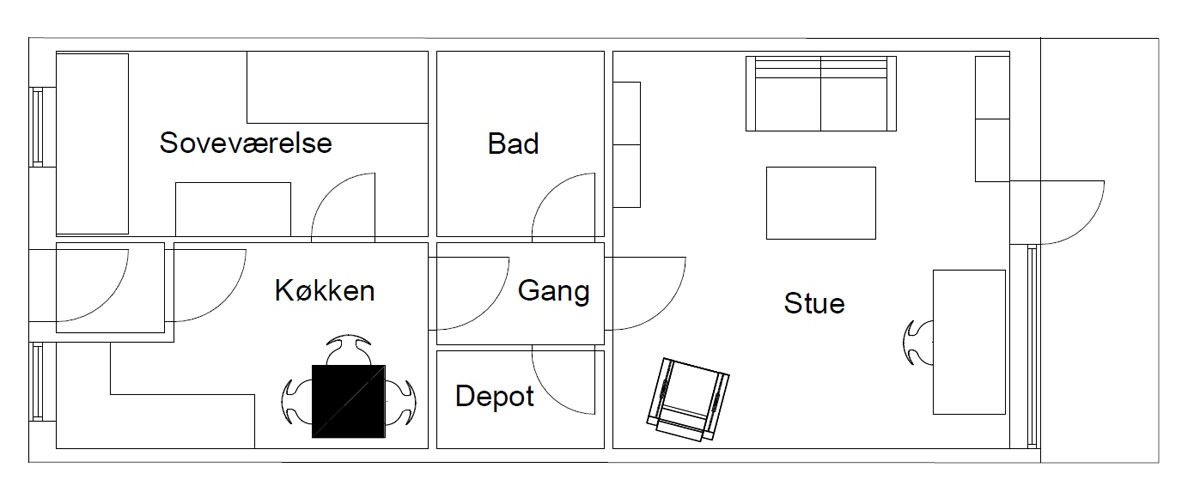 Plantegning-hotellejlighed-gallery Hotel Apartment - floor plan